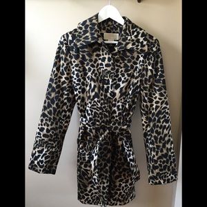 Michael Kors Leopard Trench Raincoat